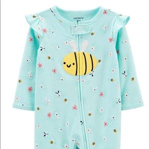 Carter's 2-Way Zipper Baby Girls Sleep and Play Blue Bee 🐝